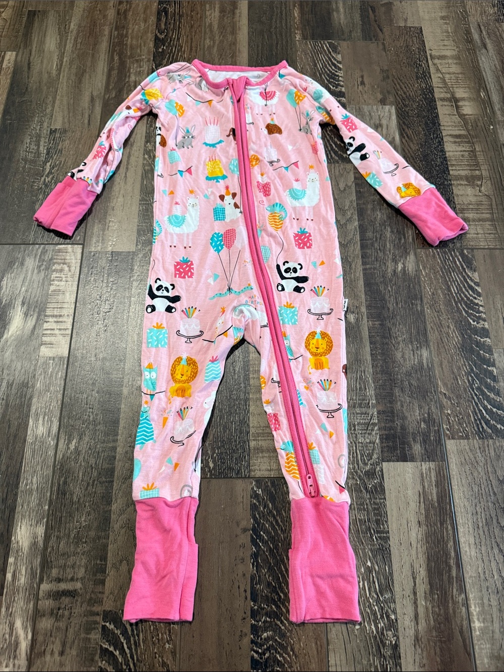 Little Sleepies  Birthday Pink One-Piece size 6/12 months
